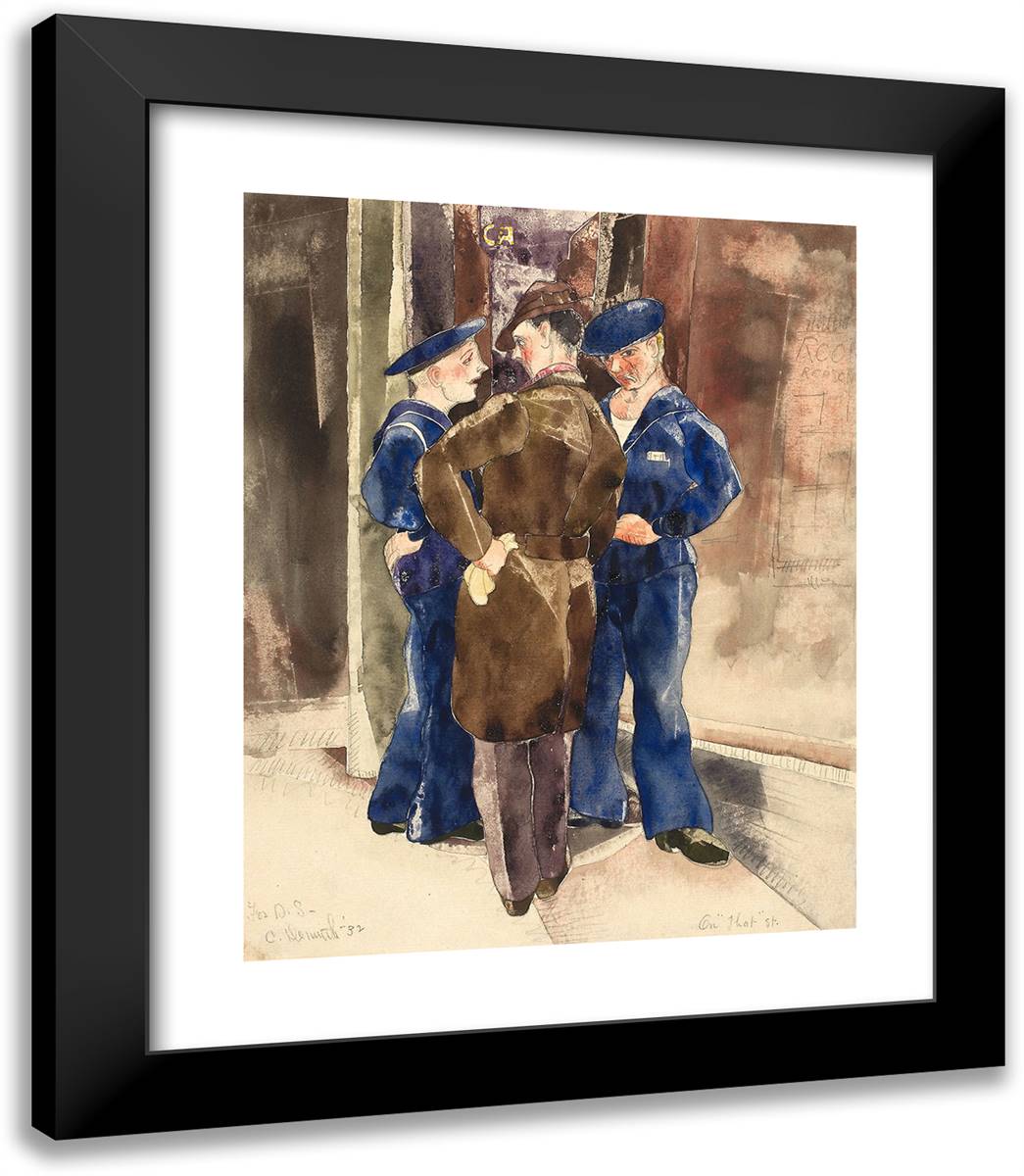 On That Street 20x23 Black Modern Wood Framed Art Print Poster by Demuth, Charles