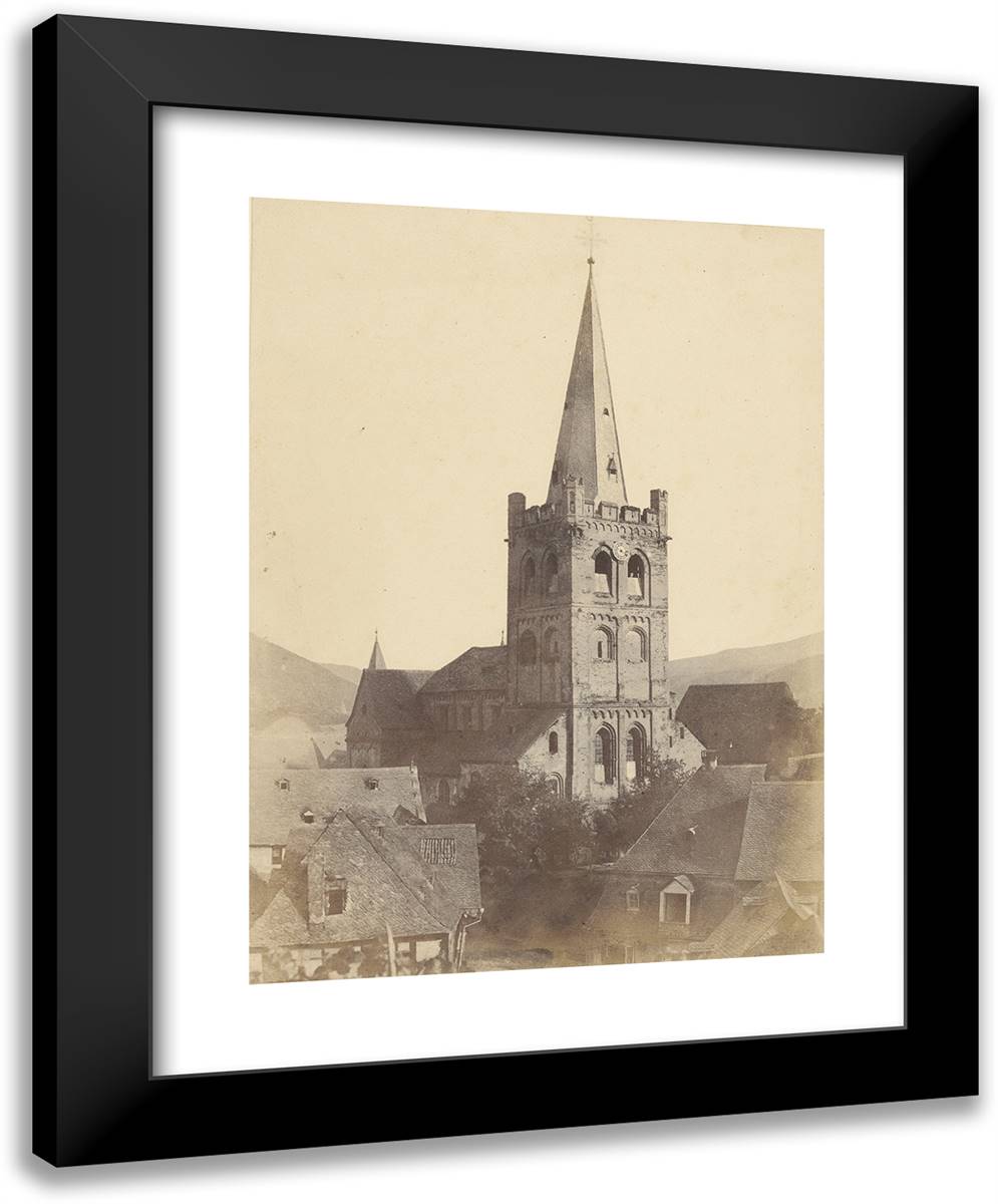 Louis Desire Blanqua-(Baccharah Vue Sur L'Eglise.) 19x24 Black Modern Wood Framed Art Print Poster by Marville, Charles
