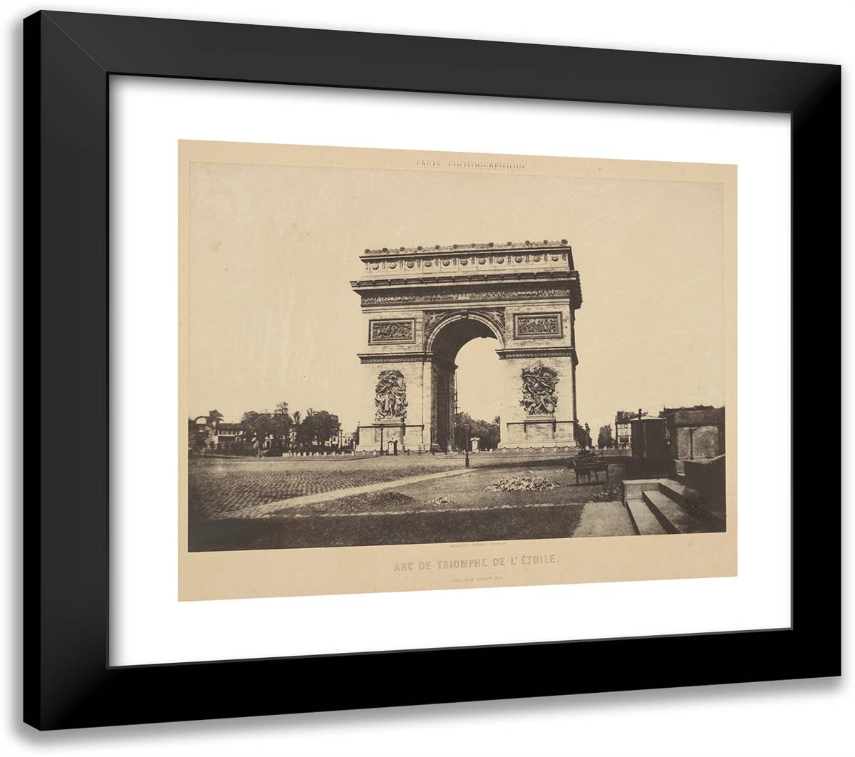 Louis Desire Blanqua-Arc De Triomphe De L'Etoile 23x20 Black Modern Wood Framed Art Print Poster by Marville, Charles