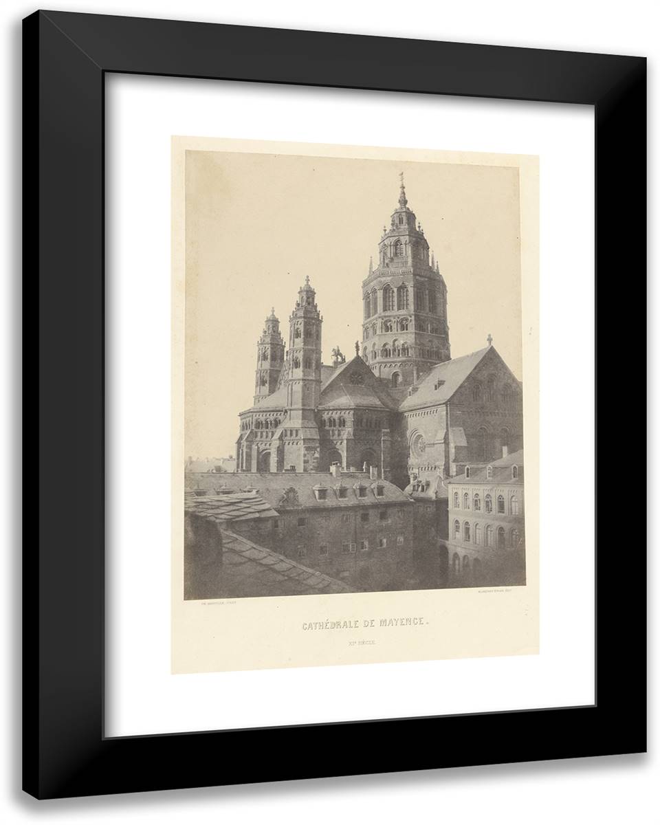 Louis Desire Blanqua-Cathedral De Mayance 19x24 Black Modern Wood Framed Art Print Poster by Marville, Charles