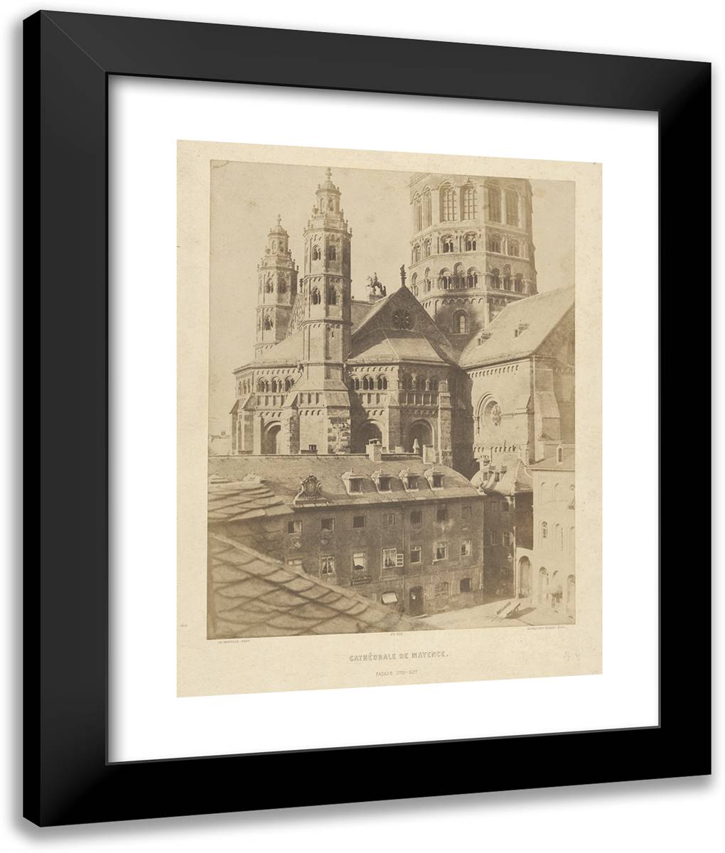 Louis Desire Blanqua-Cathedral De Mayance. Facade Sud-Est. 20x24 Black Modern Wood Framed Art Print Poster by Marville, Charles