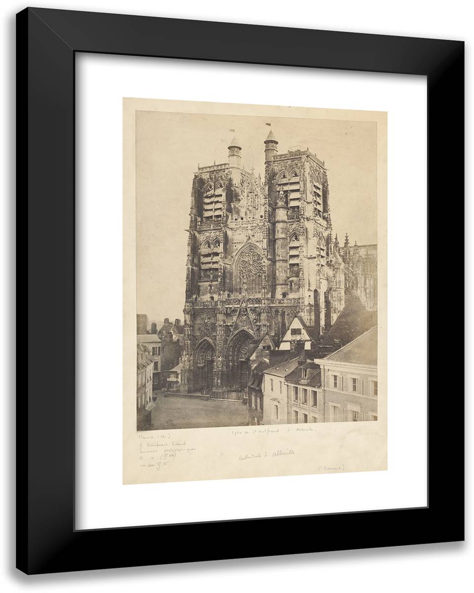 Louis Desire Blanqua-Eglise De St. Wulfrand a Abbeville. 19x24 Black Modern Wood Framed Art Print Poster by Marville, Charles