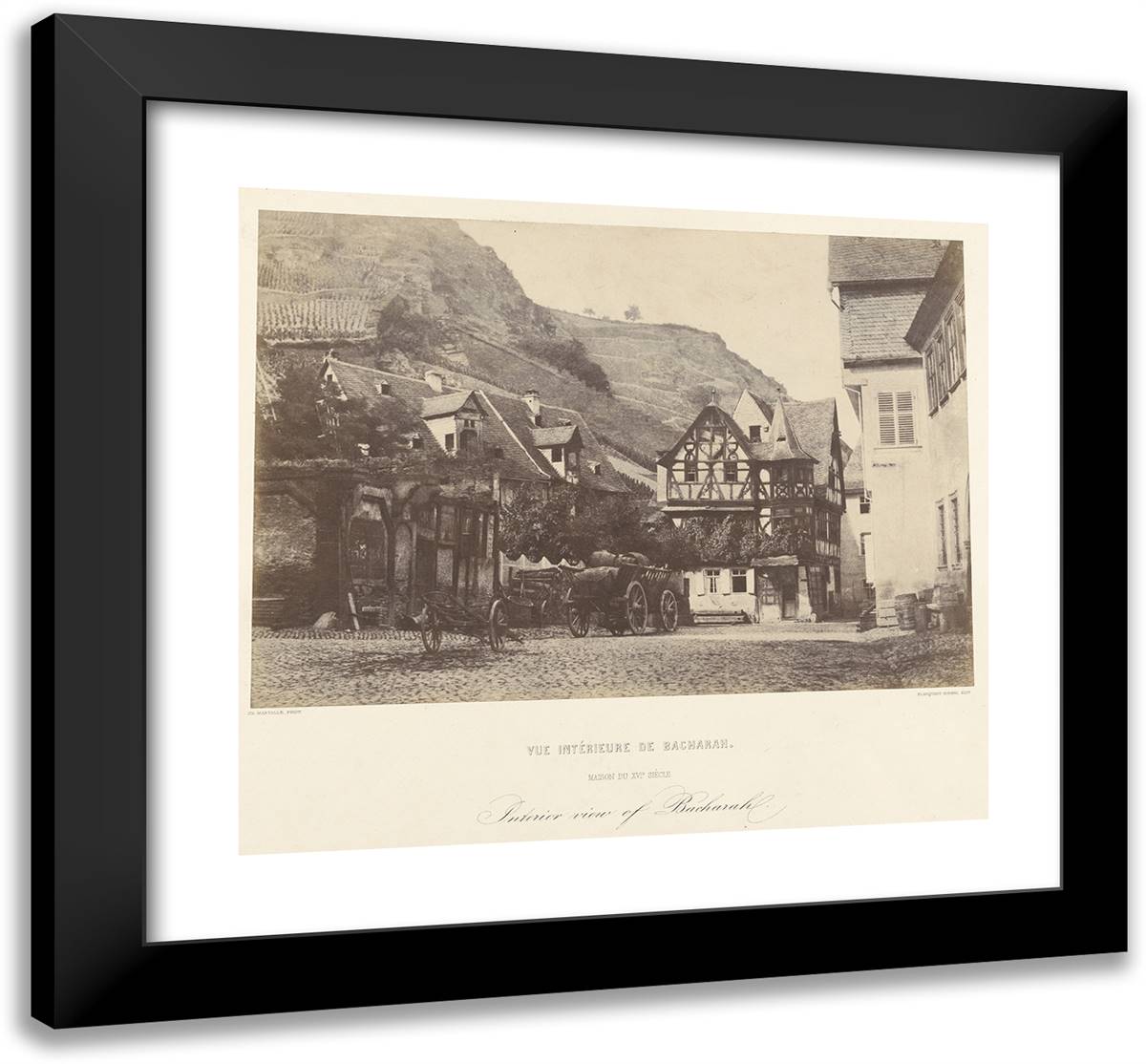 Louis Desire Blanqua-Vue Interieure De Bacharah. 22x20 Black Modern Wood Framed Art Print Poster by Marville, Charles