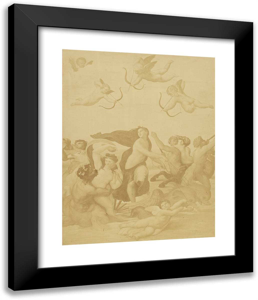 Reproduction of Galatea by Raphaël 20x24 Black Modern Wood Framed Art Print Poster by Marville, Charles
