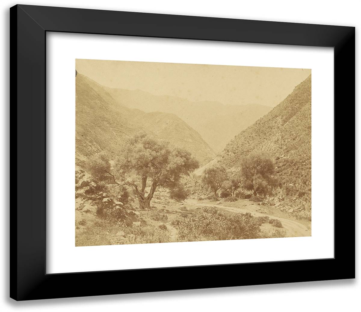 Vallee De L'Oued-El-Kabir, Algerie 23x20 Black Modern Wood Framed Art Print Poster by Marville, Charles