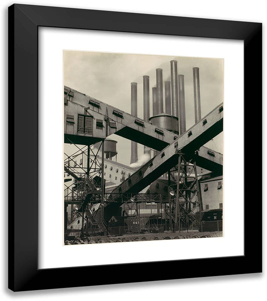 Criss-Crossed Conveyors, River Rouge Plant, Ford Motor Company 20x23 Black Modern Wood Framed Art Print Poster by Sheeler, Charles