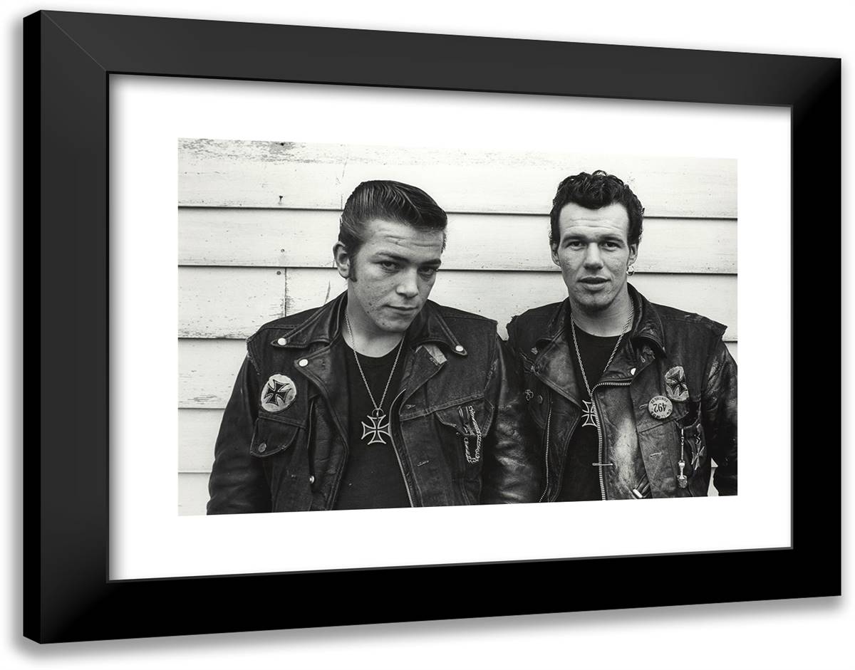Sparky and Cowboy (Gary Rogues), Schererville, Indiana 24x19 Black Modern Wood Framed Art Print Poster by Lyon, Danny