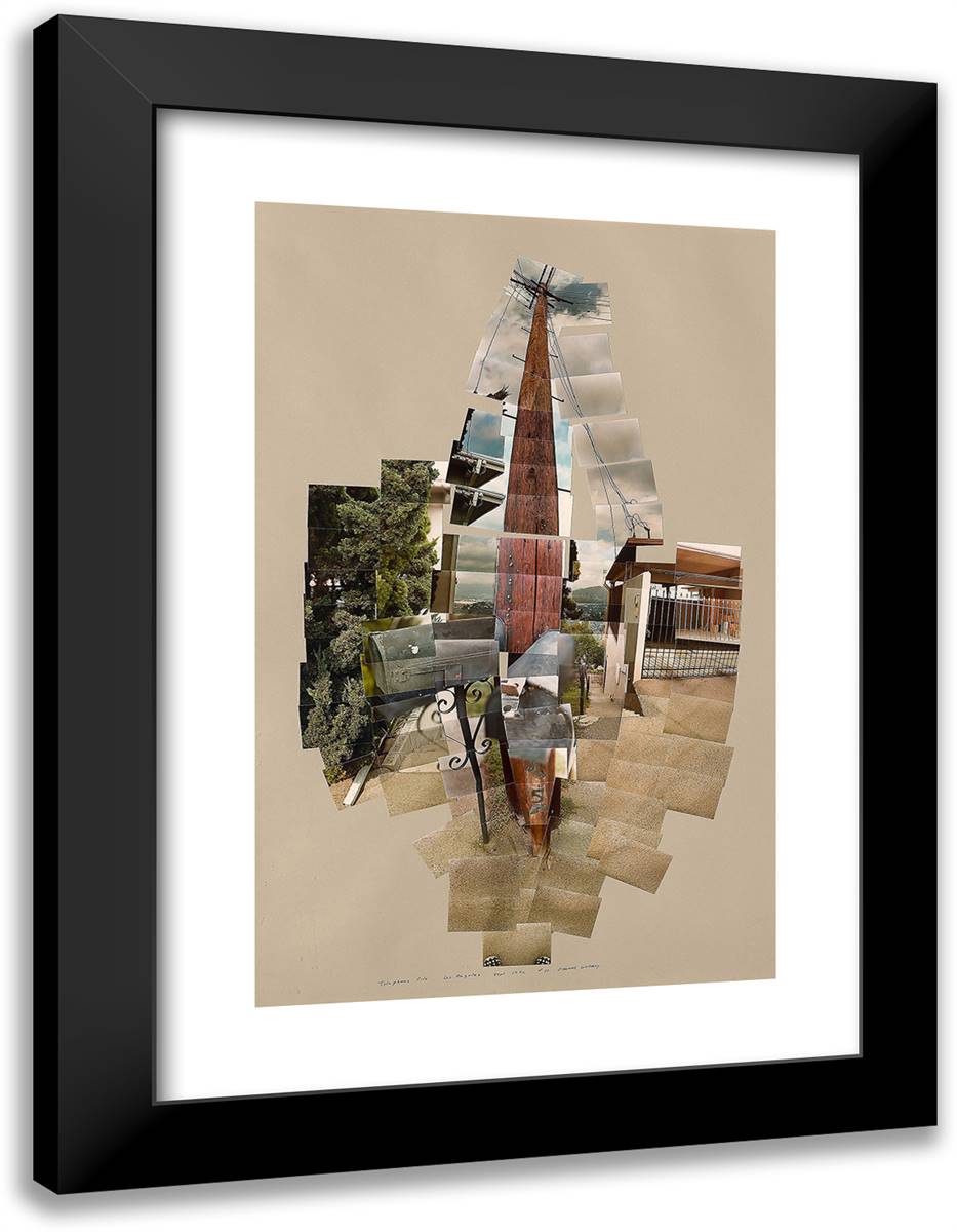 Telephone Pole, Los Angeles, California 18x24 Black Modern Wood Framed Art Print Poster by Hockney, David