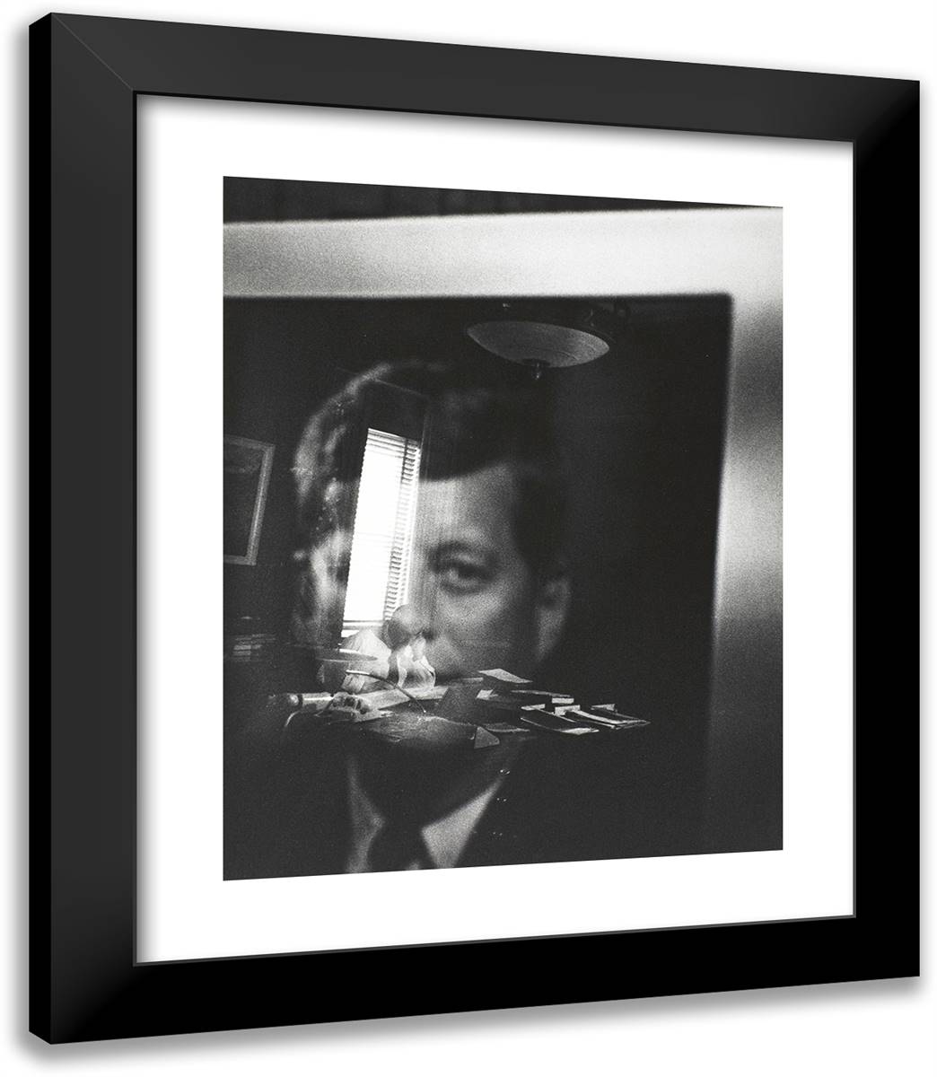 Reflections in the Office of Mr. Udall, Secretary of the Interior 20x23 Black Modern Wood Framed Art Print Poster by Stock, Dennis