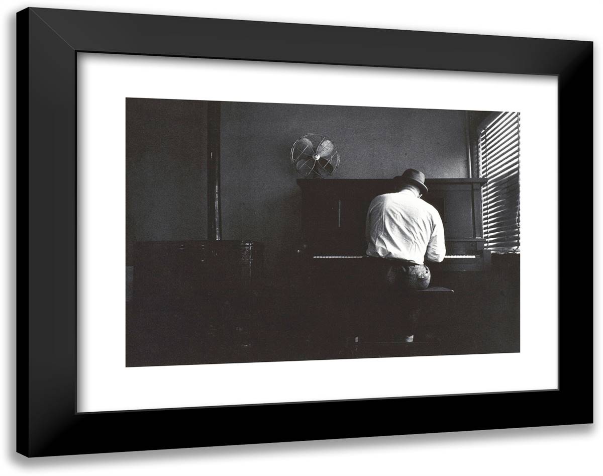 Speckled Red at the Piano 24x19 Black Modern Wood Framed Art Print Poster by Stock, Dennis