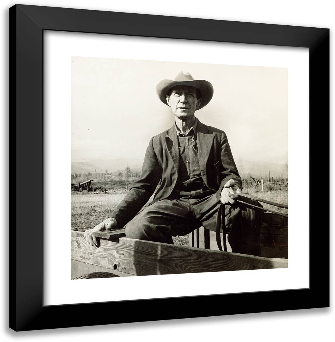 Was Nebraska Farmer, Now Developing Land in Cut-Over Area 20x20 Black Modern Wood Framed Art Print Poster by Lange, Dorothea