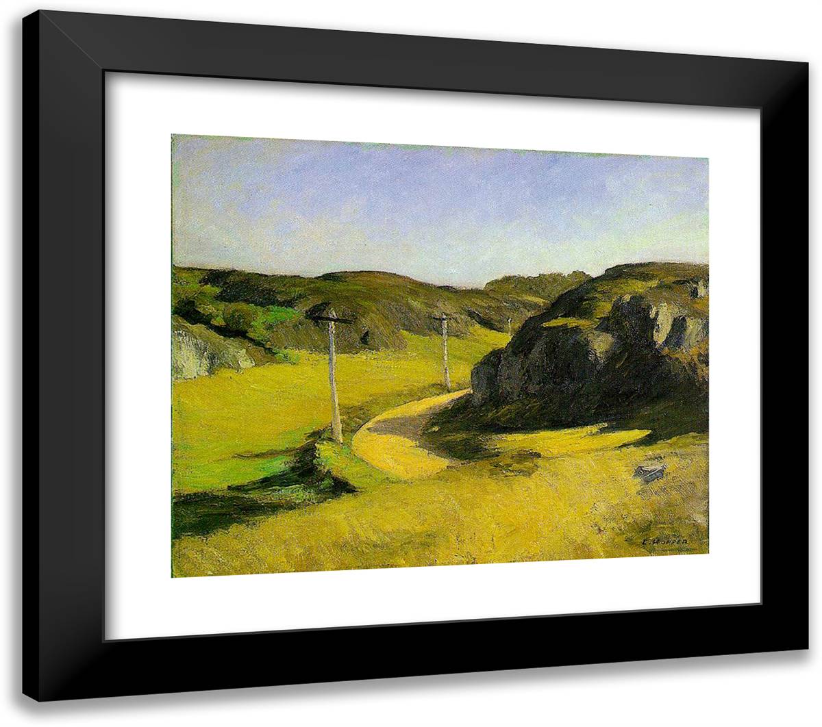 Road in Maine 23x20 Black Modern Wood Framed Art Print Poster by Hopper, Edward