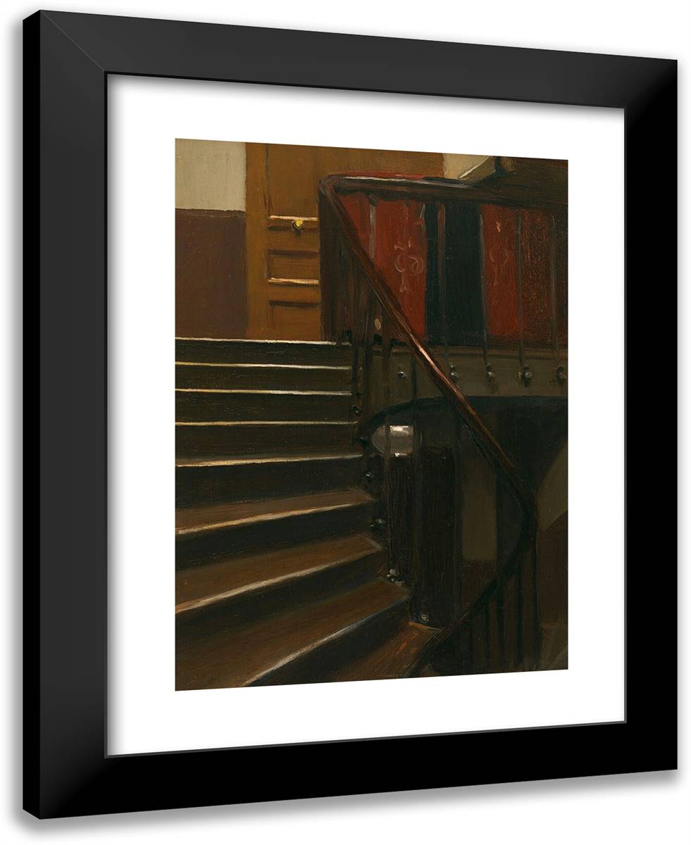 Stairway at 48 Rue De Lille Paris 19x24 Black Modern Wood Framed Art Print Poster by Hopper, Edward