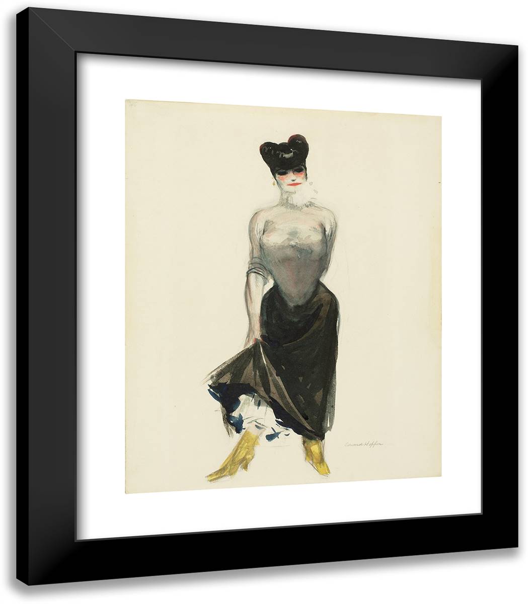 Streetwalker 20x23 Black Modern Wood Framed Art Print Poster by Hopper, Edward