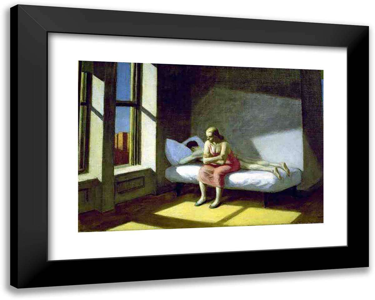 Summer in the City 24x19 Black Modern Wood Framed Art Print Poster by Hopper, Edward