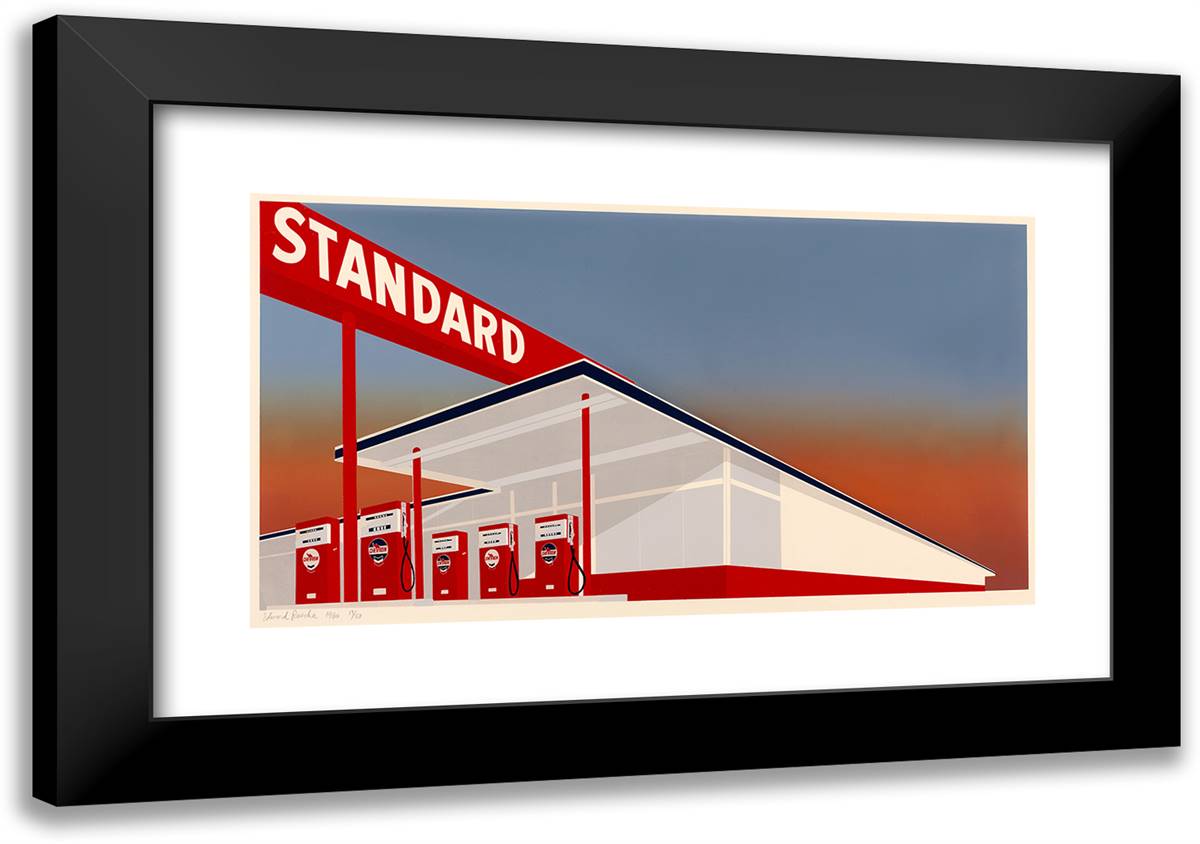 Standard Station 24x17 Black Modern Wood Framed Art Print Poster by Ruscha, Edward