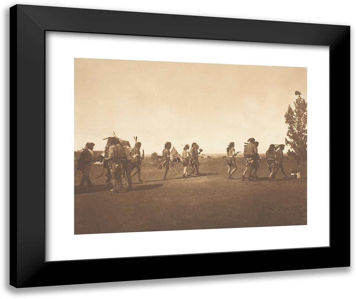 Arikara Medicine Ceremony - Dance of the Fraternity 24x20 Black Modern Wood Framed Art Print Poster by Curtis, Edward S.