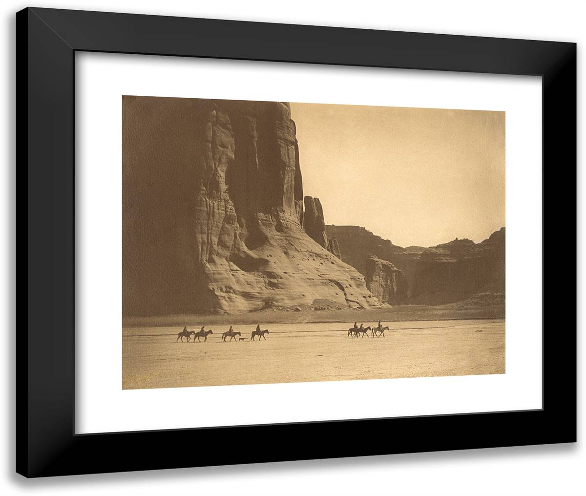 Canyon De Chelly 24x20 Black Modern Wood Framed Art Print Poster by Curtis, Edward S.