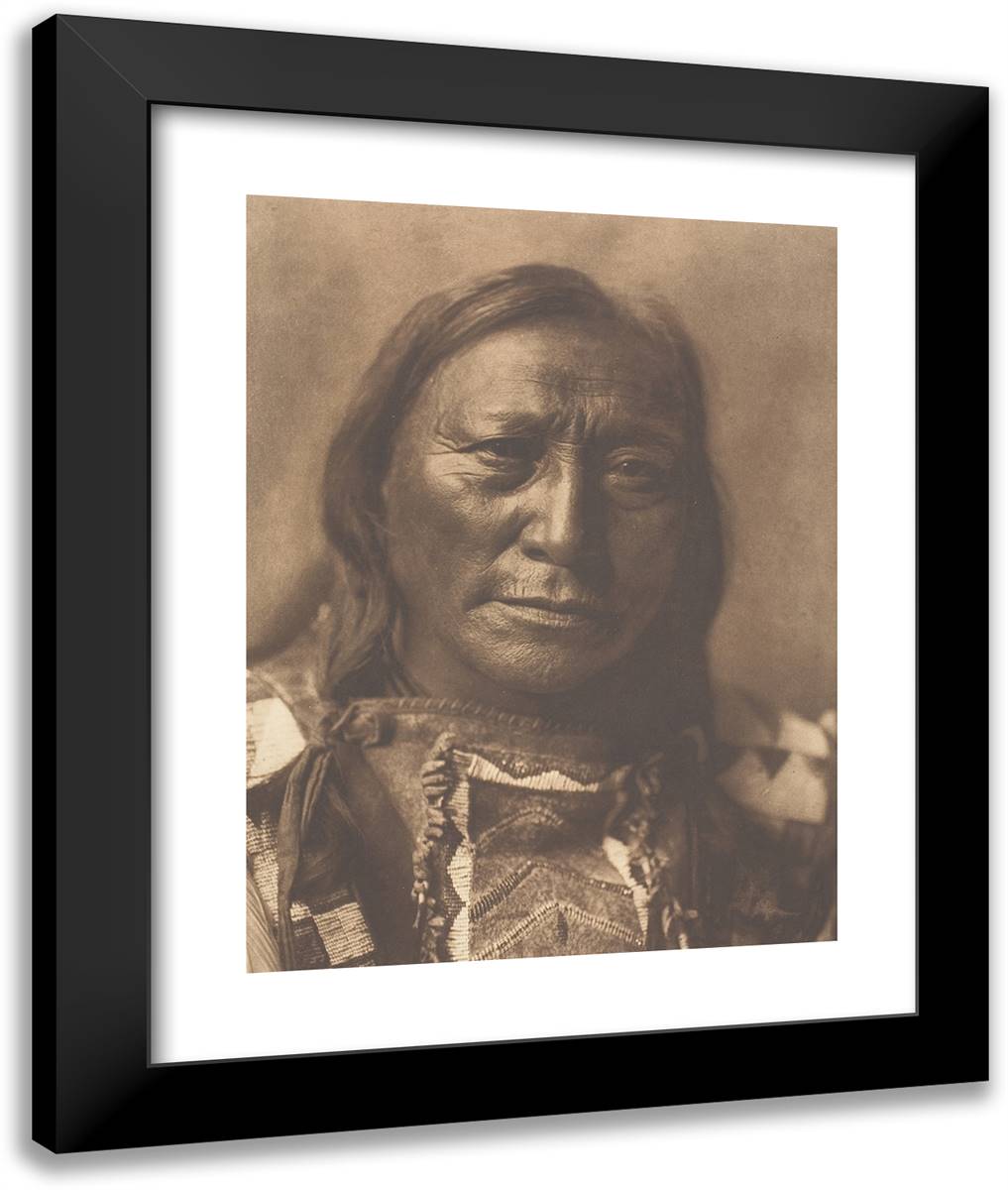 Hollow Horn Bear 20x24 Black Modern Wood Framed Art Print Poster by Curtis, Edward S.