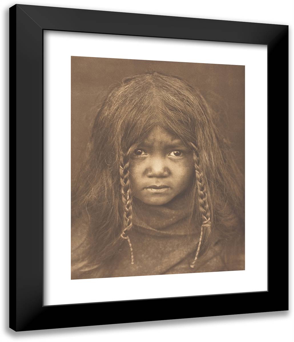Quilcene Boy 20x24 Black Modern Wood Framed Art Print Poster by Curtis, Edward S.