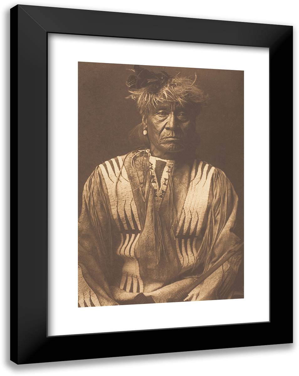 Red Whip - Atsina 18x24 Black Modern Wood Framed Art Print Poster by Curtis, Edward S.
