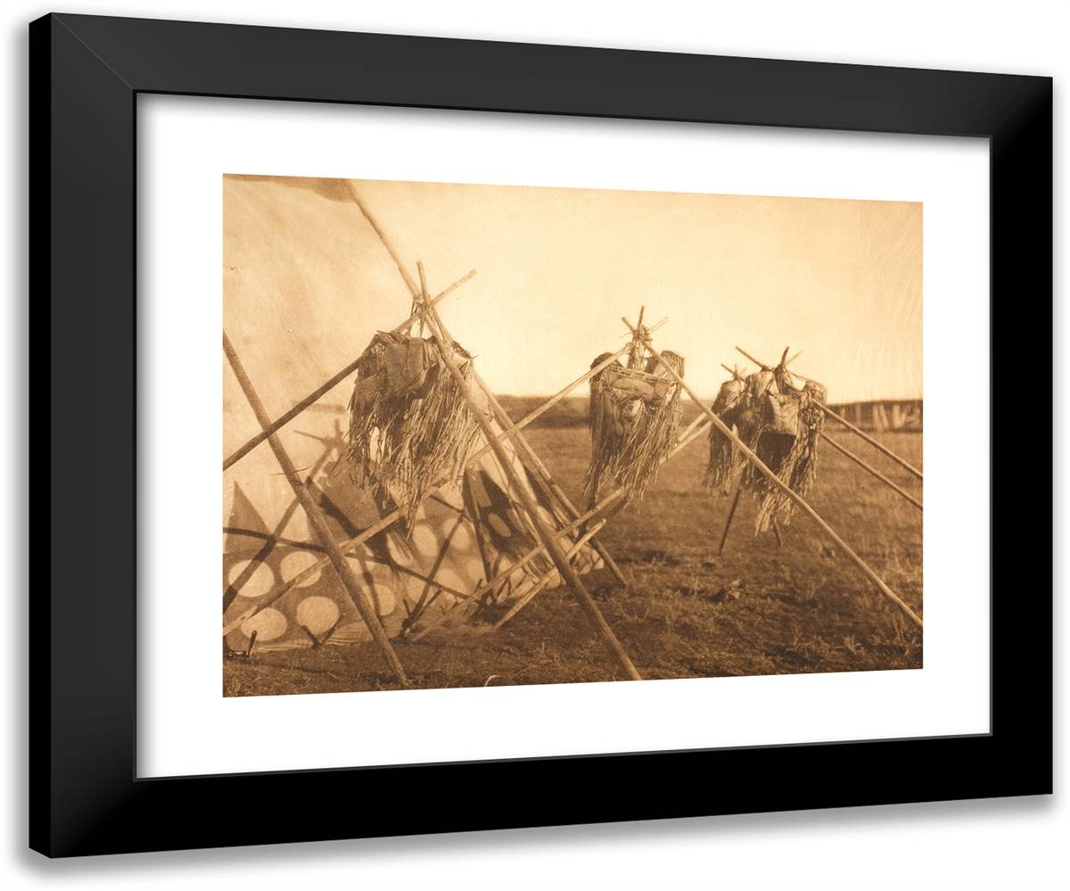 Sacred Bags of the Horn Society-Blood 24x20 Black Modern Wood Framed Art Print Poster by Curtis, Edward S.