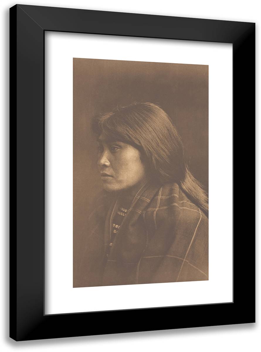 Suquamish Girl 17x24 Black Modern Wood Framed Art Print Poster by Curtis, Edward S.