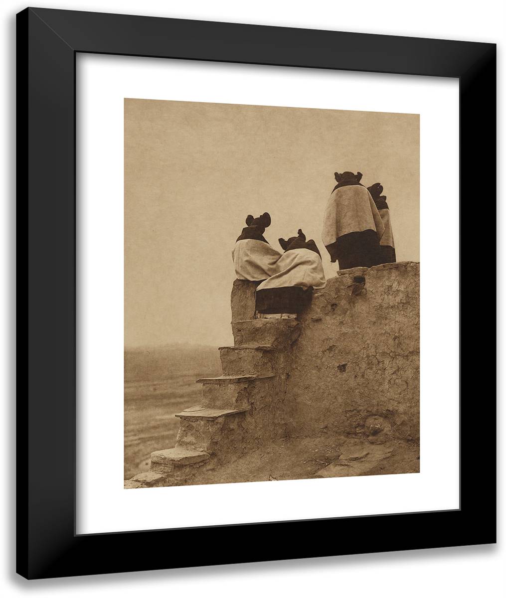 Watching the Dancers II 20x24 Black Modern Wood Framed Art Print Poster by Curtis, Edward S.