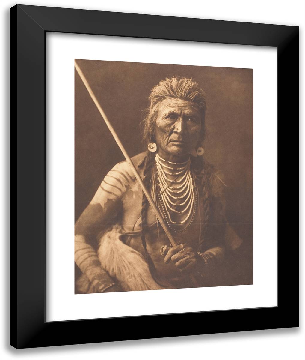 Wolf - Apsaroke 20x24 Black Modern Wood Framed Art Print Poster by Curtis, Edward S.