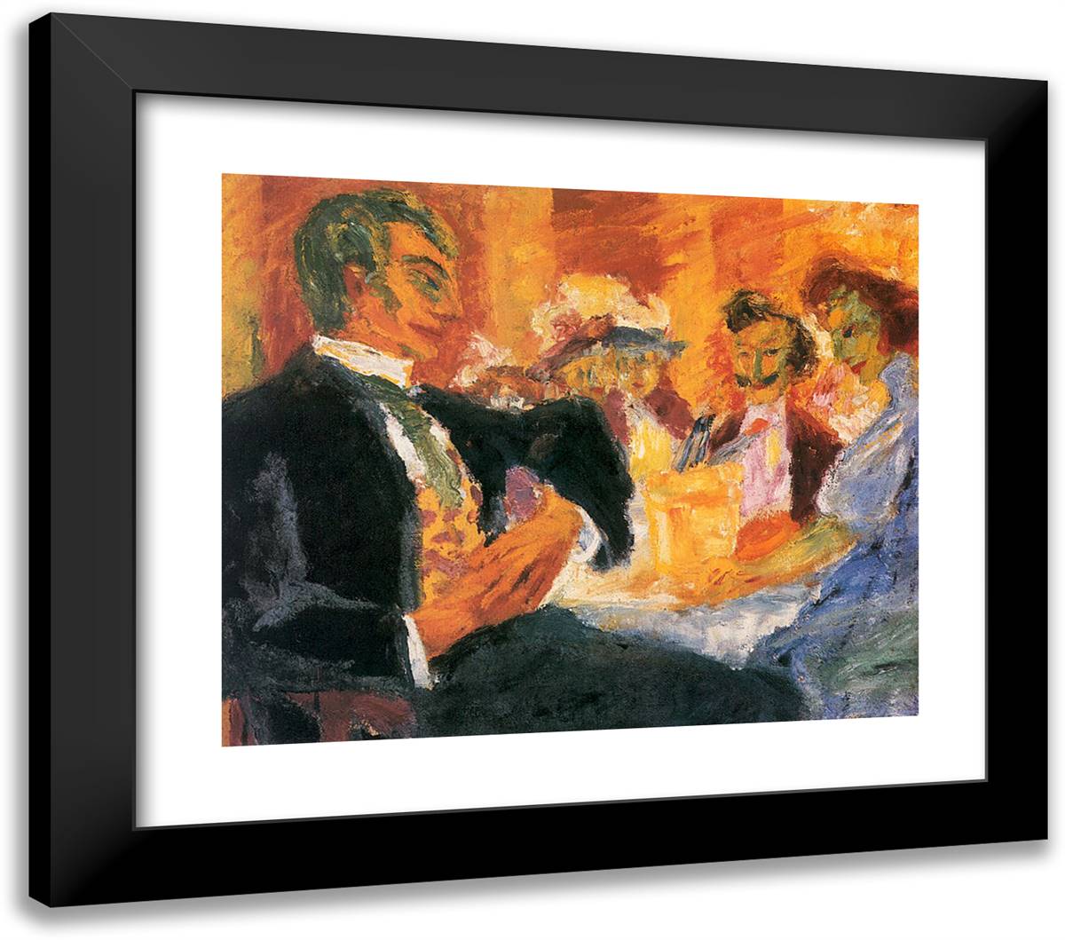 At the Cafe 23x20 Black Modern Wood Framed Art Print Poster by Nolde, Emil