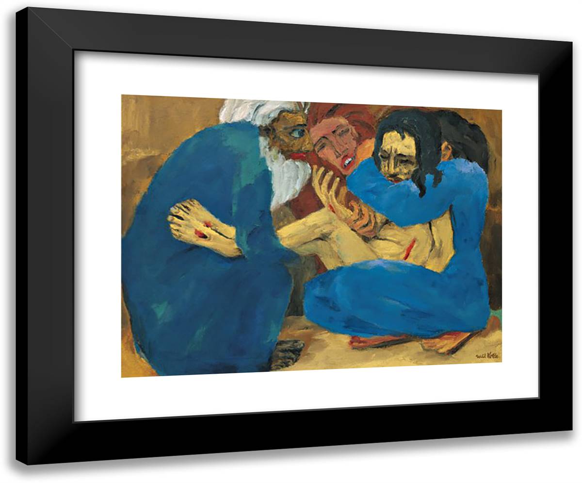 Burial 24x20 Black Modern Wood Framed Art Print Poster by Nolde, Emil
