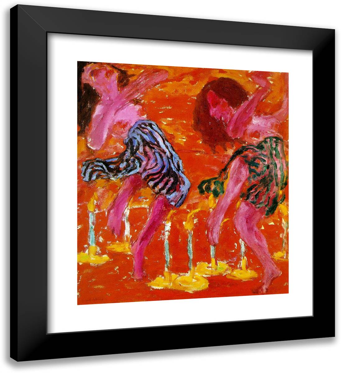 Candle Dancers 20x22 Black Modern Wood Framed Art Print Poster by Nolde, Emil