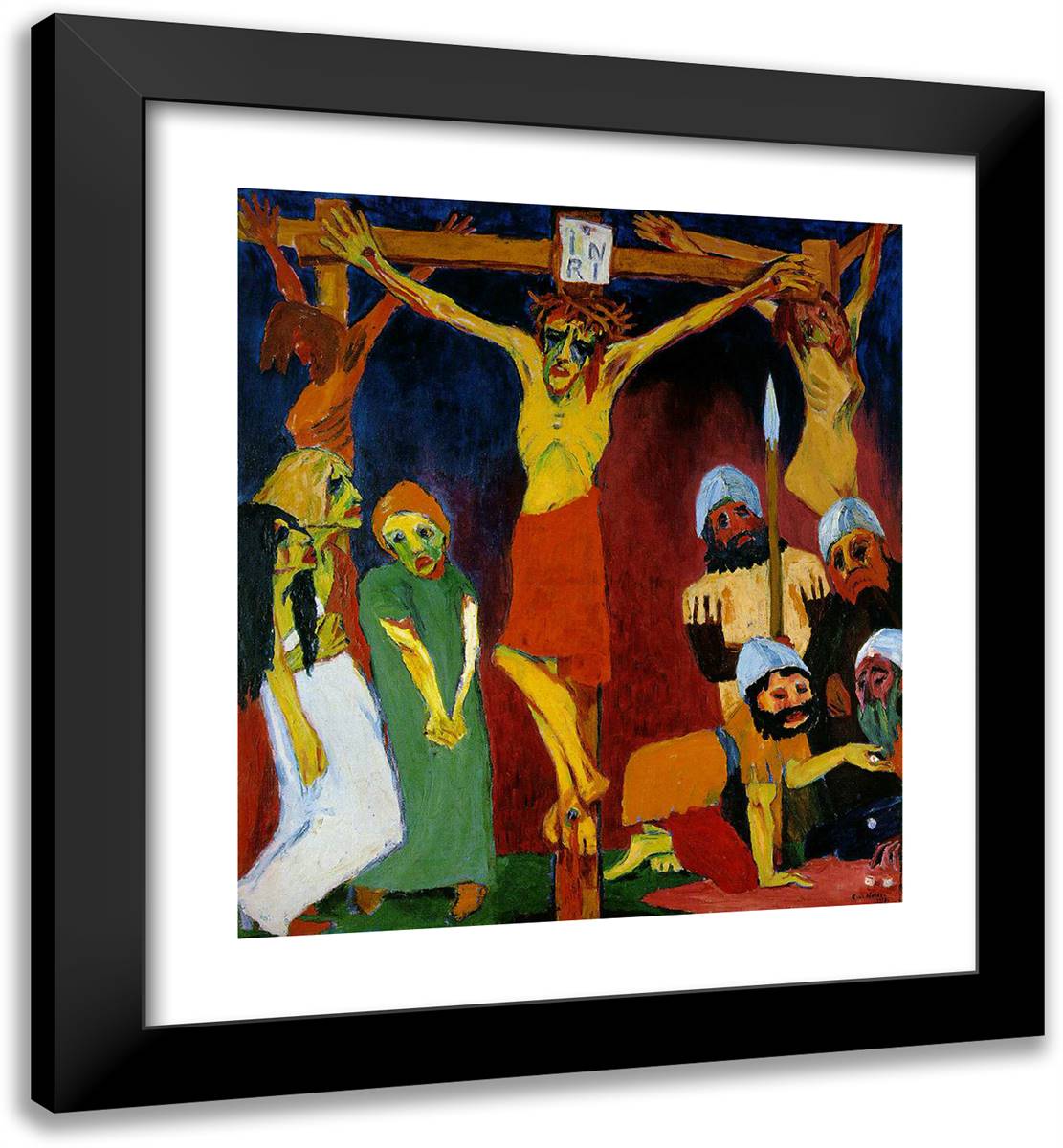 Crucifixion 20x22 Black Modern Wood Framed Art Print Poster by Nolde, Emil