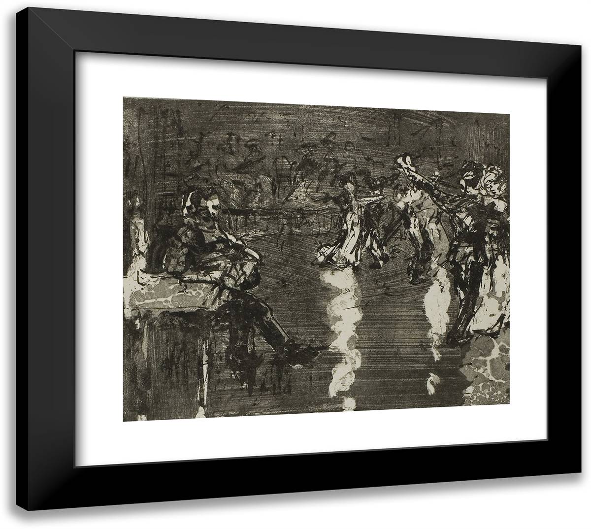 Dance I 22x20 Black Modern Wood Framed Art Print Poster by Nolde, Emil