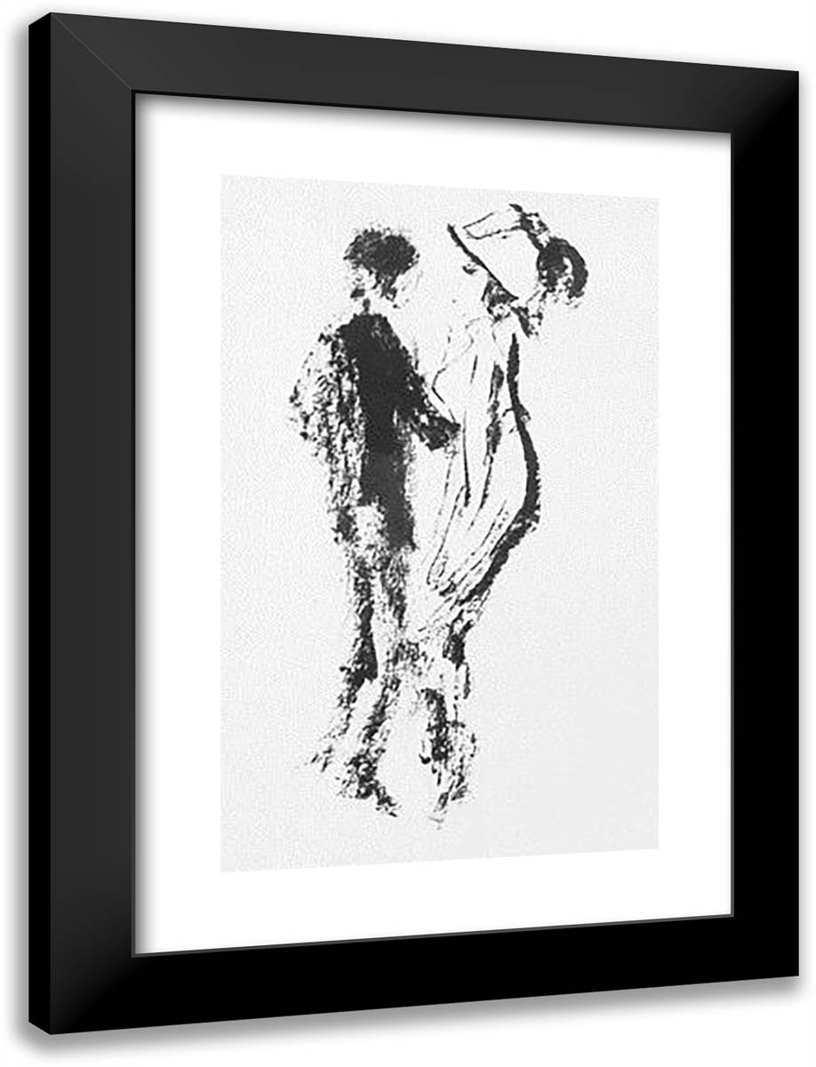 Dancing Couple 18x24 Black Modern Wood Framed Art Print Poster by Nolde, Emil