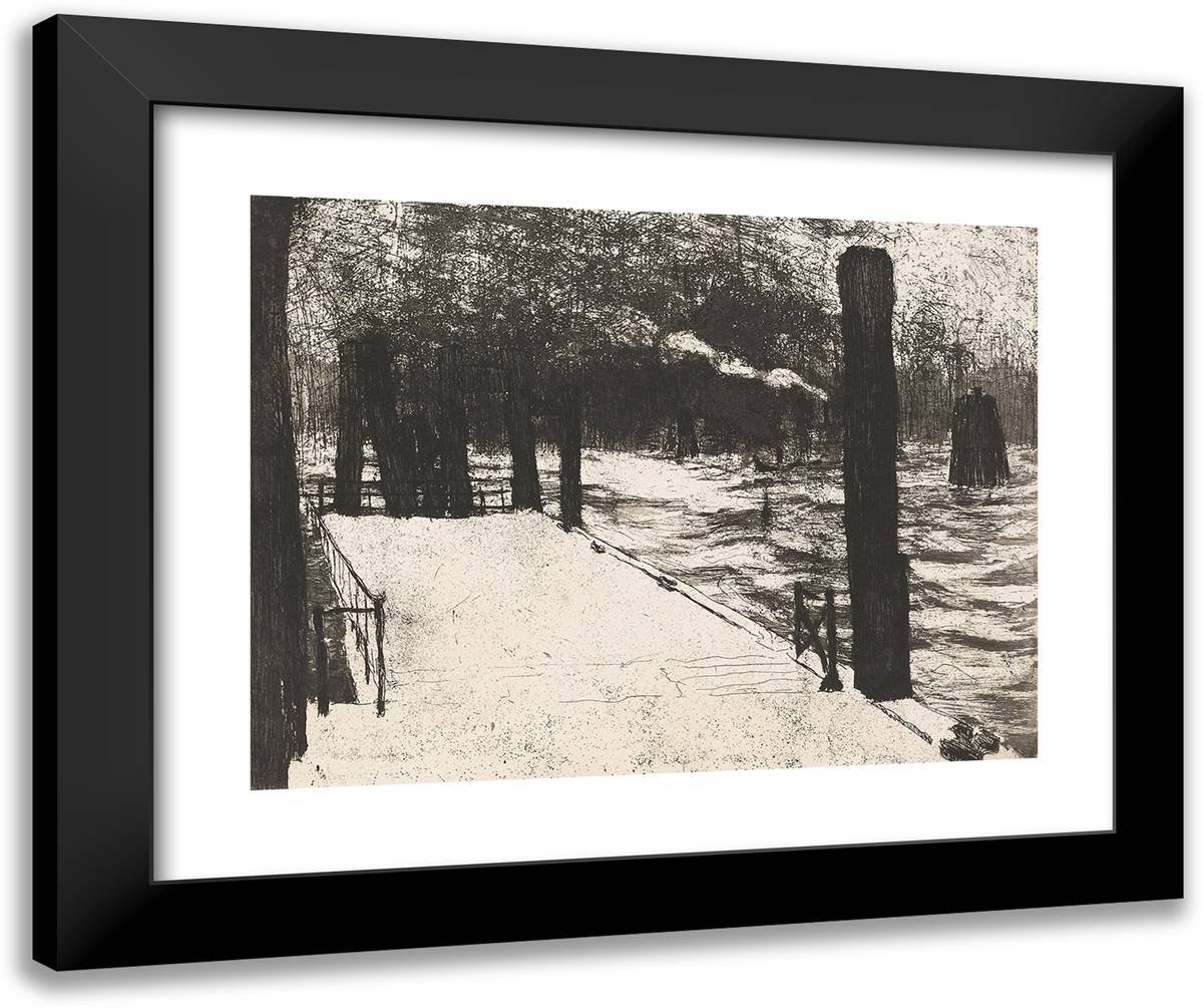 Hamburg Pier 24x20 Black Modern Wood Framed Art Print Poster by Nolde, Emil
