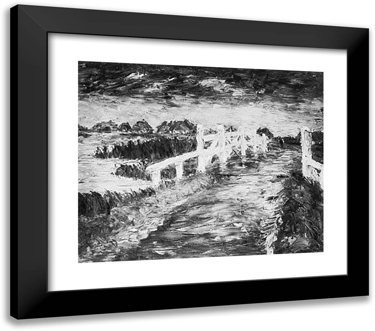 Maruchbrucke 23x20 Black Modern Wood Framed Art Print Poster by Nolde, Emil
