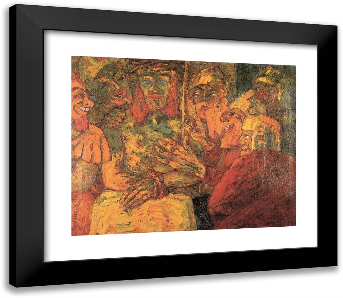 Mocking of Christ 23x20 Black Modern Wood Framed Art Print Poster by Nolde, Emil