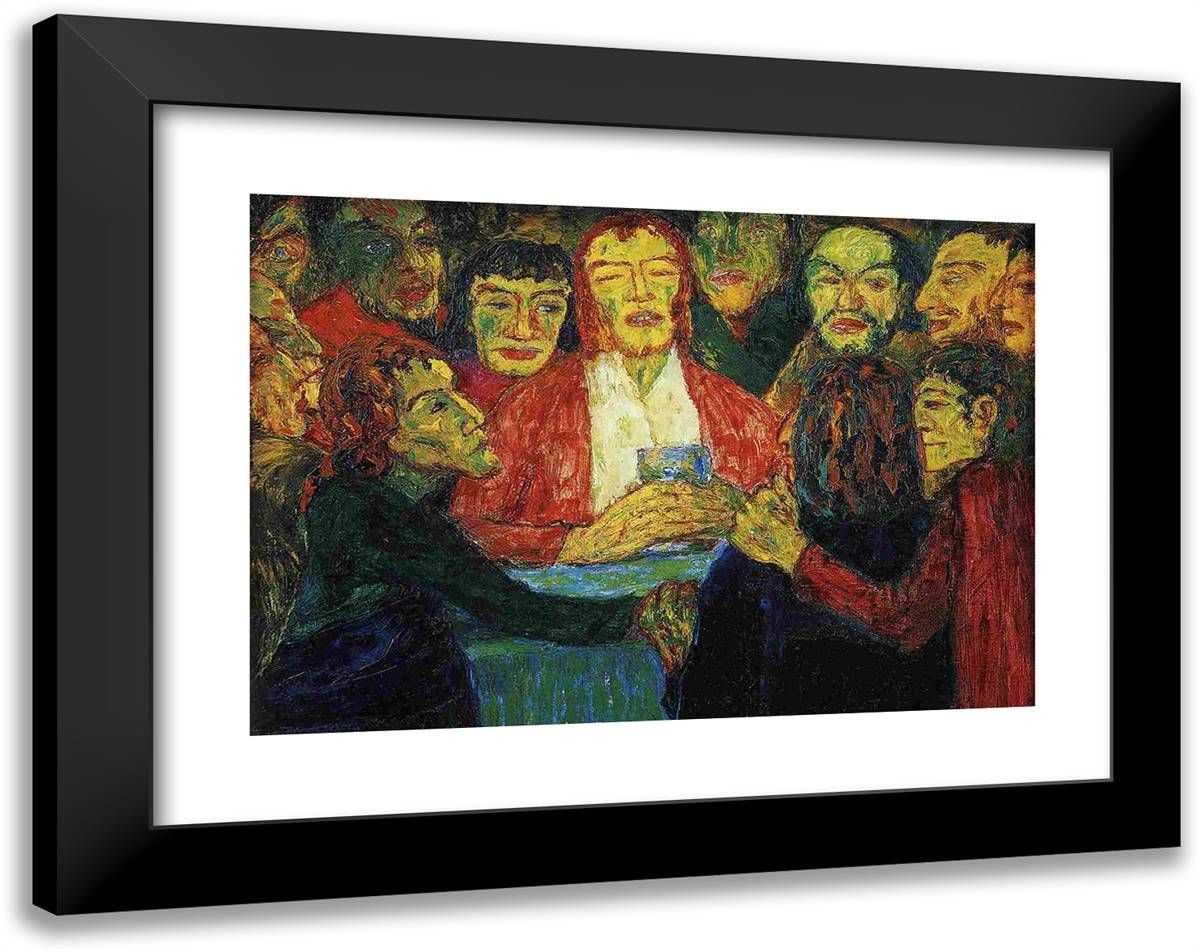 The Last Supper 24x19 Black Modern Wood Framed Art Print Poster by Nolde, Emil