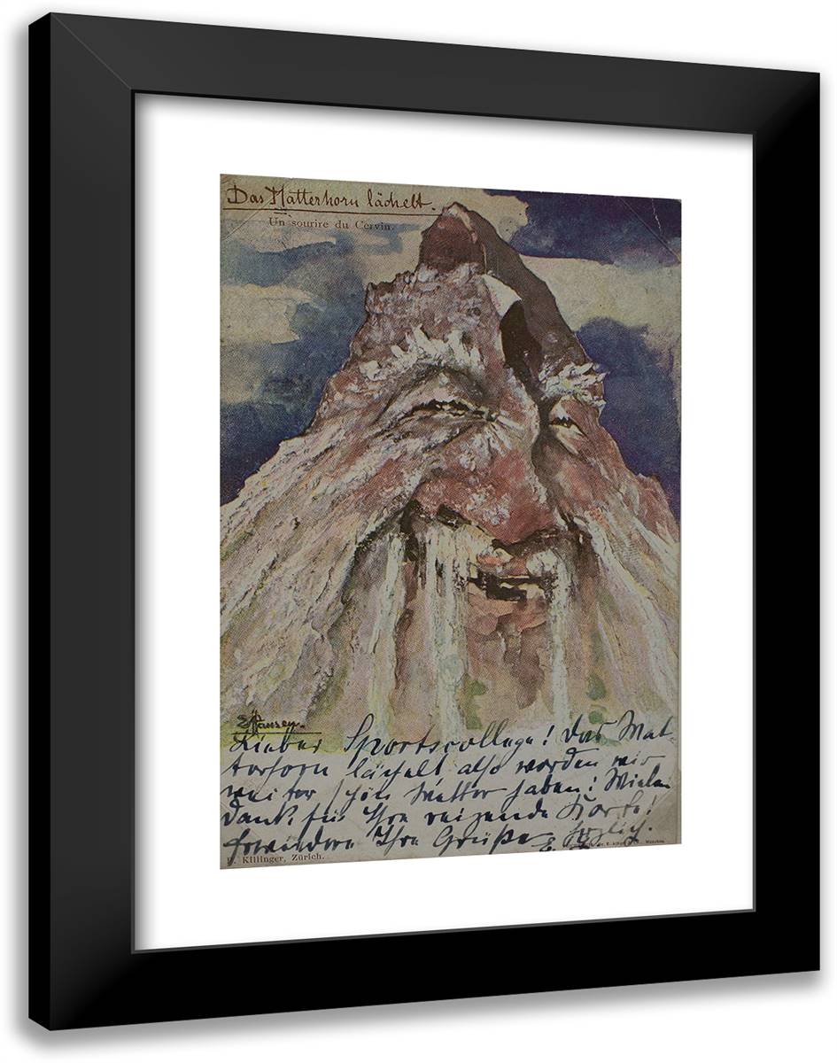 The Matterhorn Smiles 18x24 Black Modern Wood Framed Art Print Poster by Nolde, Emil