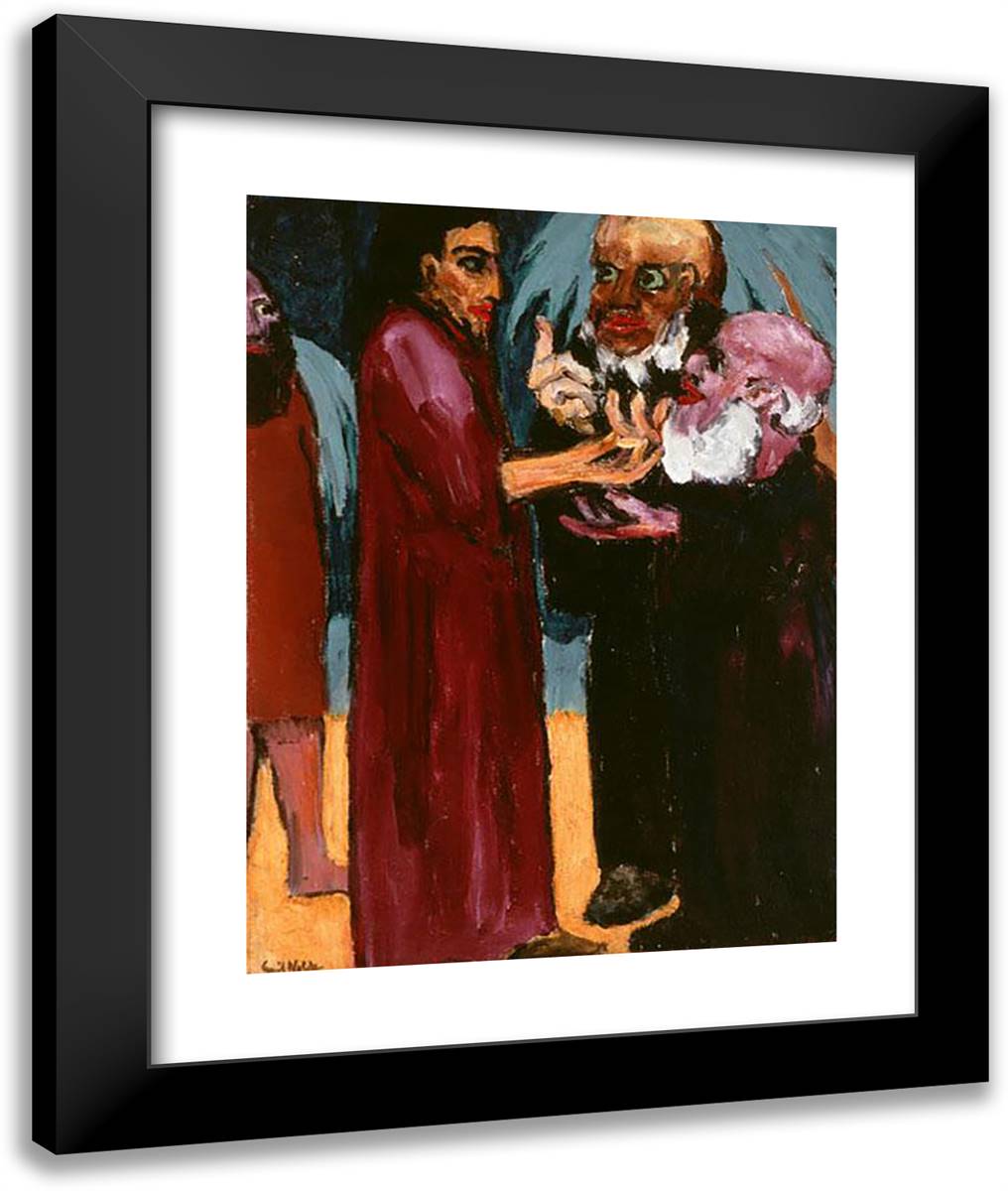 The Tribute Money 20x24 Black Modern Wood Framed Art Print Poster by Nolde, Emil