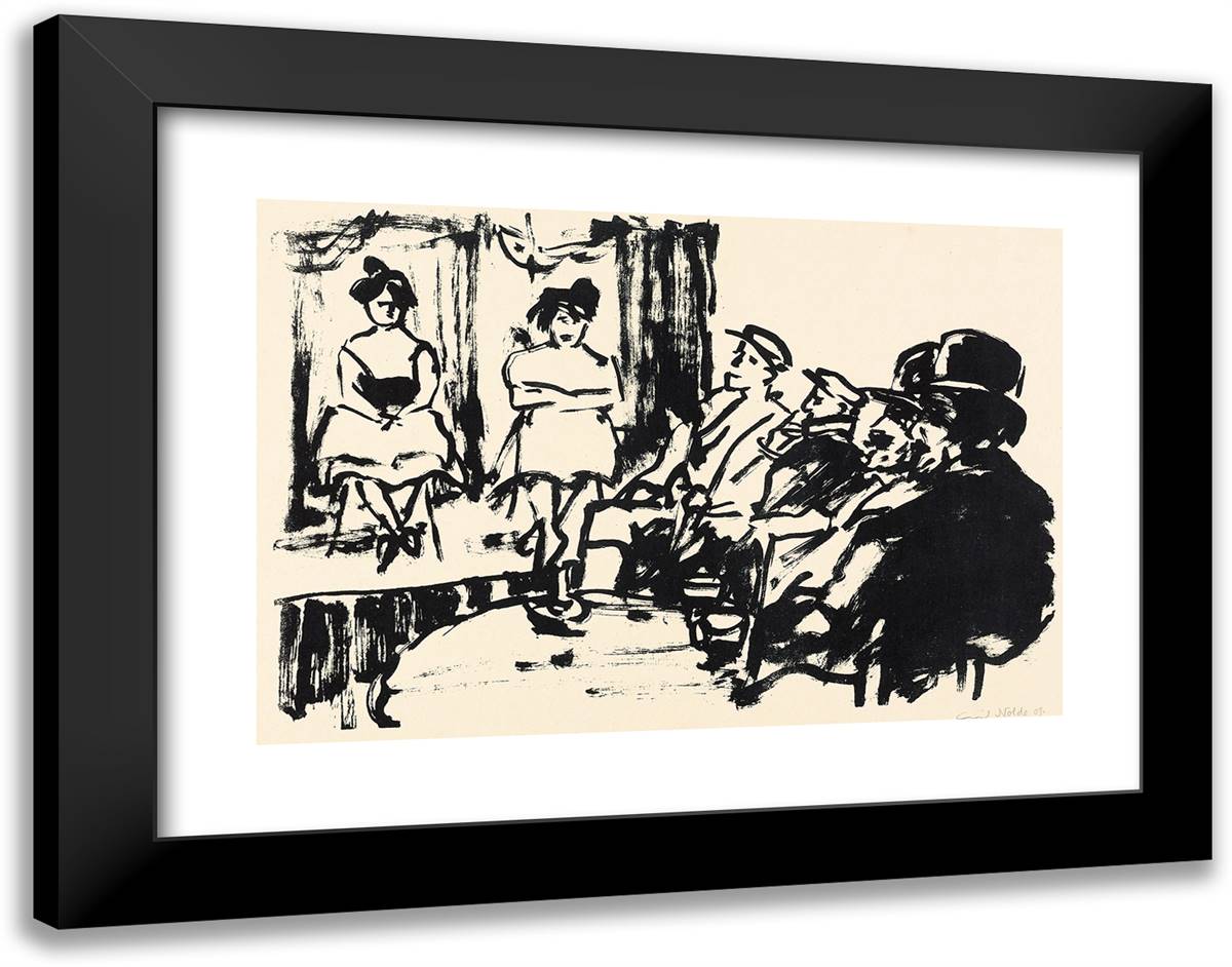 Tingel-Tangel III 24x19 Black Modern Wood Framed Art Print Poster by Nolde, Emil