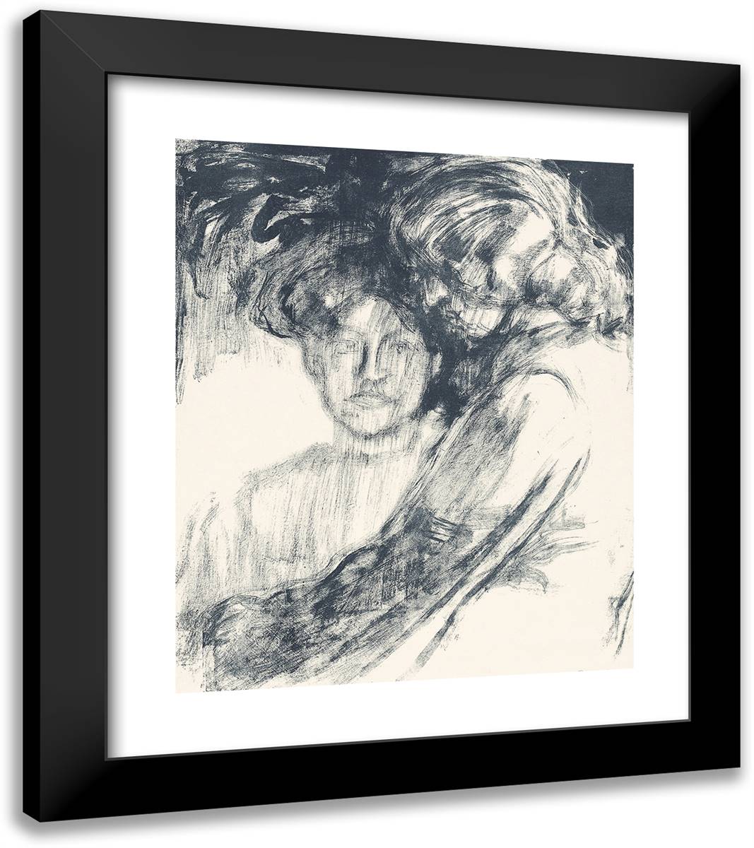 Two Women 20x23 Black Modern Wood Framed Art Print Poster by Nolde, Emil