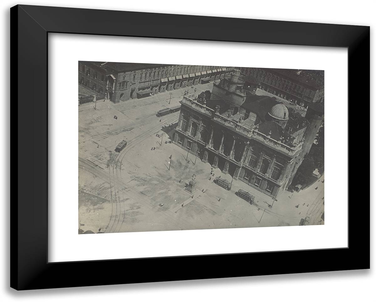 Aerial Shot of a Building 24x19 Black Modern Wood Framed Art Print Poster by Azari, Fedele