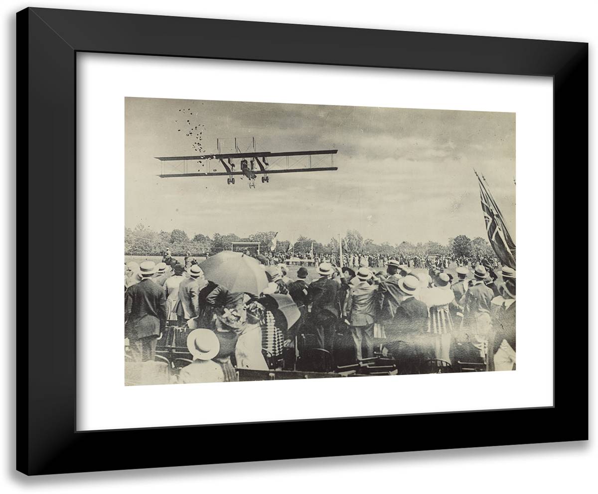 Air Show 24x20 Black Modern Wood Framed Art Print Poster by Azari, Fedele