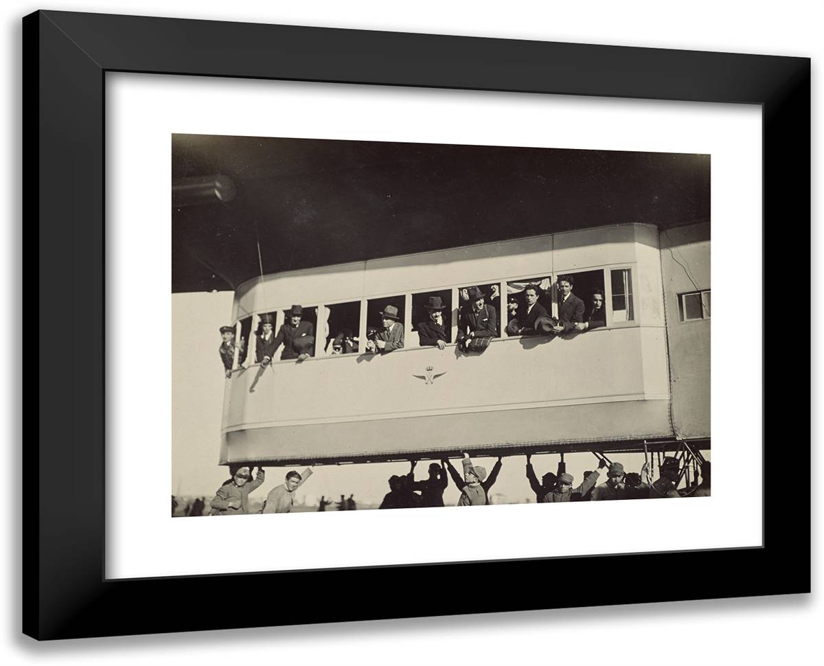 Blimp's Gondola 24x19 Black Modern Wood Framed Art Print Poster by Azari, Fedele
