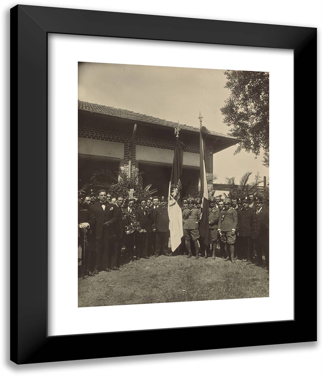 Funeral for Ferdinando Roncalli 20x24 Black Modern Wood Framed Art Print Poster by Azari, Fedele