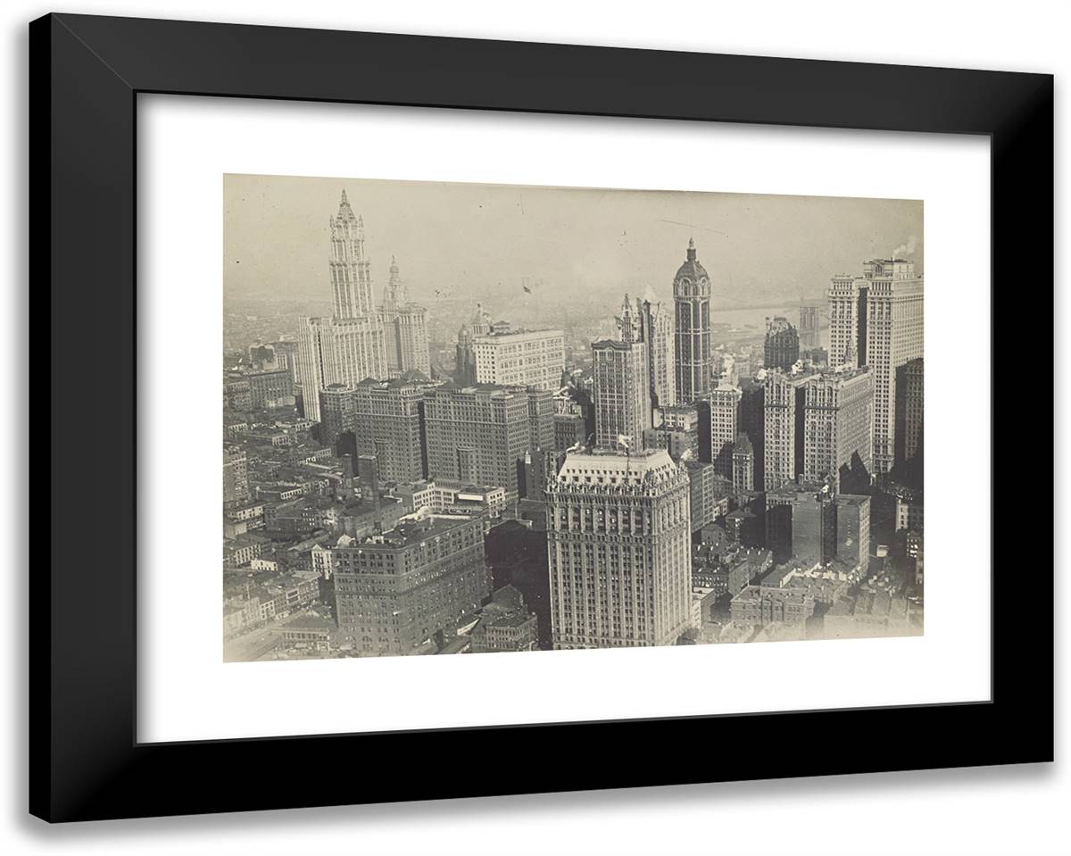 New York 24x19 Black Modern Wood Framed Art Print Poster by Azari, Fedele