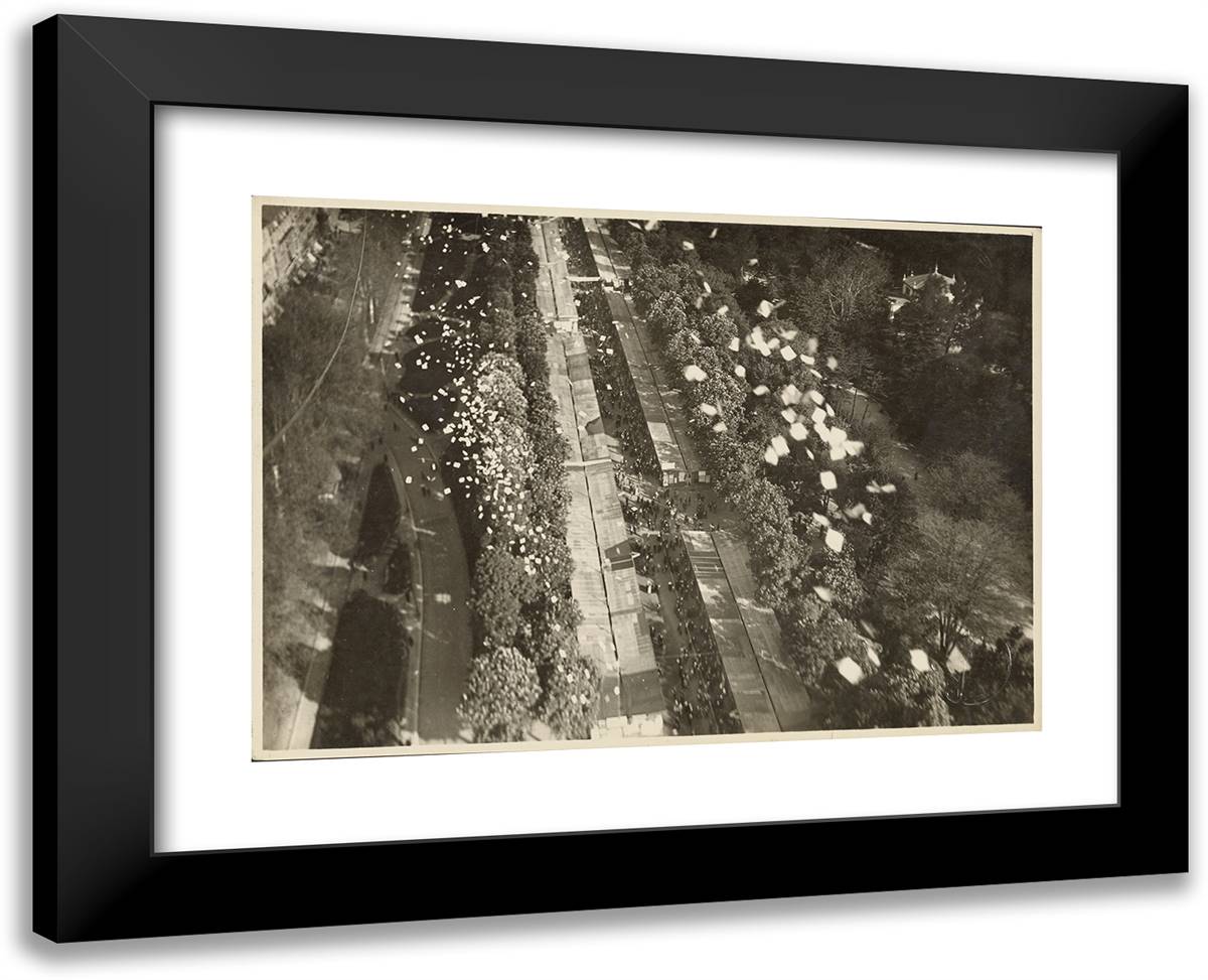 Propaganda Drop Over a Boulevard 24x19 Black Modern Wood Framed Art Print Poster by Azari, Fedele
