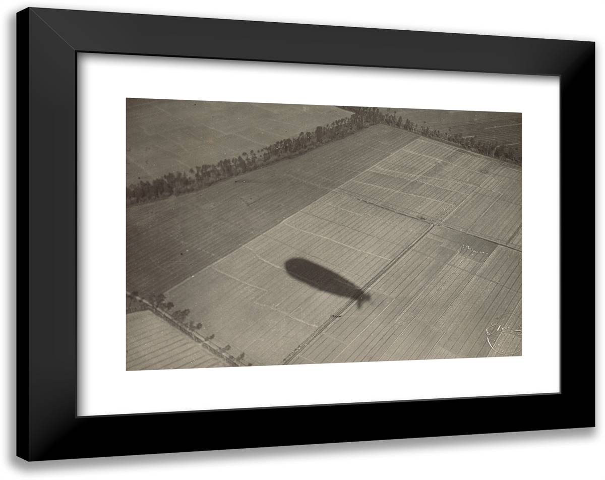 Shadow of a Blimp 24x19 Black Modern Wood Framed Art Print Poster by Azari, Fedele